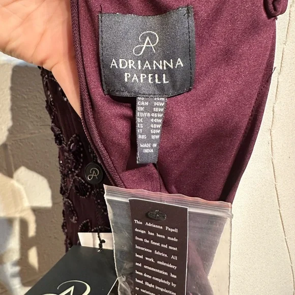 Adrianna Papell Purple Sequin Maxi Gown - Picture 8 of 9